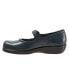 Фото #4 товара Softwalk Jupiter S1948-489 Womens Blue Wide Leather Mary Jane Flats Shoes 8