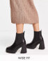 Фото #1 товара Simply Be Wide Fit platform heeled chelsea boots in black