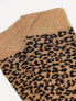 Threadbare Ski 2 pack printed socks in leopard print