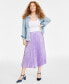 ფოტო #1 პროდუქტის Women's Metallic Pleated Midi Skirt, Created for Macy's