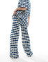 Фото #2 товара ASOS DESIGN textured wide leg trouser co-ord in stripe in navy