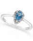 ფოტო #1 პროდუქტის Swiss Blue Topaz (1/2 ct. t.w.) and Diamond Accent Pear Teardrop Ring in Sterling Silver (Also Available in Other Gemstones)