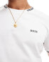 BOSS GREEN taul tipped t-shirt in white weiß, L - фото #3