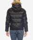 ფოტო #2 პროდუქტის Women's Removable Furry Hoodie Bomber Leather Jacket
