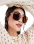 Фото #1 товара & Other Stories oversized square rimless sunglasses in gold and tortoise shell