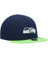 ფოტო #4 პროდუქტის Infant Unisex College Navy, Neon Green Seattle Seahawks My 1St 9Fifty Adjustable Hat