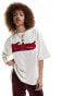 ASOS DESIGN Weekend Collective oversized t-shirt with red logo in ecru M - фото #2