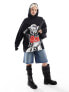 Фото #3 товара ASOS DESIGN oversized hoodie with bowie licence graphic in black