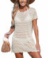 Фото #1 товара Women's Apricot Open Knit Scalloped Mini Cover-Up