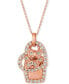 Фото #1 товара Le Vian nude Diamond Dog Paw Heart 20" Pendant Necklace (7/8 ct. t.w.) in 14k Rose Gold
