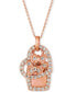 Le Vian nude Diamond Dog Paw Heart 20" Pendant Necklace (7/8 ct. t.w.) in 14k Rose Gold Розовый, 20 inches - фото #1