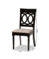 Lucie Modern and Contemporary Fabric Upholstered 2 Piece Dining Chair Set Set