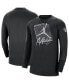 Men's Black Brooklyn Nets Courtside Max 90 Vintage-Like Wash Statement Edition Long Sleeve T-shirt