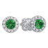 Фото #1 товара Gold round earrings with green crystal 239 001 00806 07