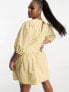 Фото #3 товара ASOS DESIGN Curve cotton drop waist mini dress with D-ring in camel