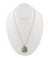 Фото #2 товара Barse boulder Bronze and Genuine Turquoise Pendant on Chain Necklace