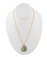 ფოტო #2 პროდუქტის Boulder Bronze and Genuine Turquoise Pendant on Chain Necklace