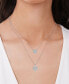 ფოტო #2 პროდუქტის Diamond Circle & Heart 18" Layered Pendant Necklace (1/4 ct. t.w.) in Sterling Silver