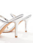 Фото #4 товара Glamorous Wide Fit two strap mule heeled sandals in silver