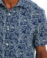 Фото #3 товара Men's Palm Print Short-Sleeve Button-Up Shirt