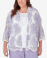 Фото #1 товара Plus Size Isn't It Romantic Collared Floral Lace Two in One Top with Necklace