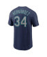 Men's Felix Hernandez Navy Seattle Mariners Hall of Fame Name and Number Sleeve Patch T-shirt