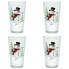 Snowman 16-Ounce Frosted Tapered Cooler Glass, Set of 4