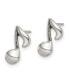 ფოტო #2 პროდუქტის Stainless Steel Polished Music Note Earrings