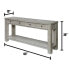 Фото #3 товара White Rustic Solid Wood Sofa Table with Open Shelf Storage