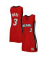 Фото #2 товара Women's Dwyane Wade Red Miami Heat 2005 Hardwood Classics Name and Number Player Jersey Dress