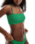 Фото #2 товара Miss Selfridge bralet crinkle bikini top in bright green