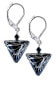 Elegantní náušnice Black Marble Triangle s ryzím stříbrem v perlách Lampglas ETA2