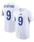 Фото #1 товара Men's Matthew Stafford White Los Angeles Rams Name and Number T-shirt