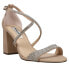 Nina Henesi Rhinestone Block Heels Evening Womens Beige Dress Sandals HENESI-26