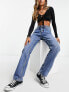 Фото #1 товара Weekday Pin mid rise straight leg jean in harper blue