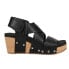 Фото #2 товара Corkys Guilty Pleasure Perforated Studded Wedge Strappy Womens Black Casual San