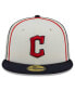 ფოტო #3 პროდუქტის Men's Cream, Navy Cleveland Guardians Chrome Sutash 59FIFTY Fitted Hat
