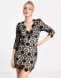 Love Triangle fitted mini dress in all over black lace