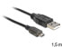 Delock USB 2.0-A - USB micro-B - 1.5m - 1.5 m - USB A - Micro-USB B - USB 2.0 - Male/Male - Black