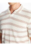 Фото #4 товара Casual Polo Yaka Kısa Kollu Çizgili Penye Erkek Tişört