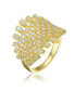Фото #1 товара RA 14K Gold Plated Cubic Zirconia Cluster Dome Shape-a like Ring
