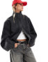 Фото #1 товара ASOS DESIGN funnel neck brushed formal bomber in dark charcoal