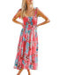 Women's Floral Square Neck Sleeveless Maxi Beach Dress