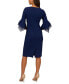 Фото #2 товара Women's Tiered-Cuff 3/4-Sleeve Sheath Dress