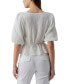 ფოტო #2 პროდუქტის Women's Textured Button-Front Peplum Top