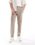 Ben Sherman elasticated waistband suit trouser in beige