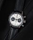 ფოტო #4 პროდუქტის Men's Swiss Automatic Chronograph Intra-Matic Black Leather Strap Watch 40mm