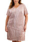 Plus Size V-Neck Asymmetric Tiered Sheath Dress