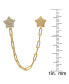 ფოტო #3 პროდუქტის Cubic Zirconia Double Star Chain Dangling Earrings