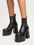 Фото #4 товара ASOS DESIGN Erika premium leather platform boots in black